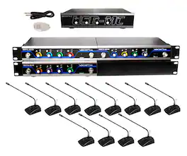 VocoPro - USB-CONFERENCE-12 Wireless Conference Microphone System with Audio Interface