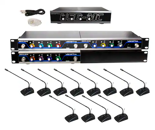 Front. VocoPro - USB-CONFERENCE-12 Wireless Conference Microphone System with Audio Interface.