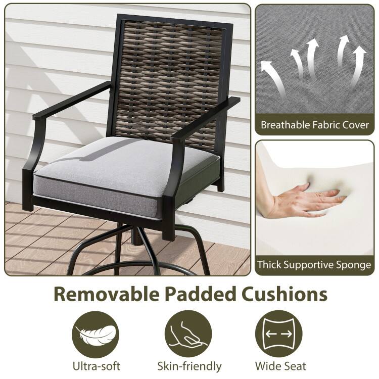 Removable Padded Cushions

- Breathable Fabric Cover
- Thick Supportive Sponge
- Ultra-soft
- Skin-friendly
- Wide Seat