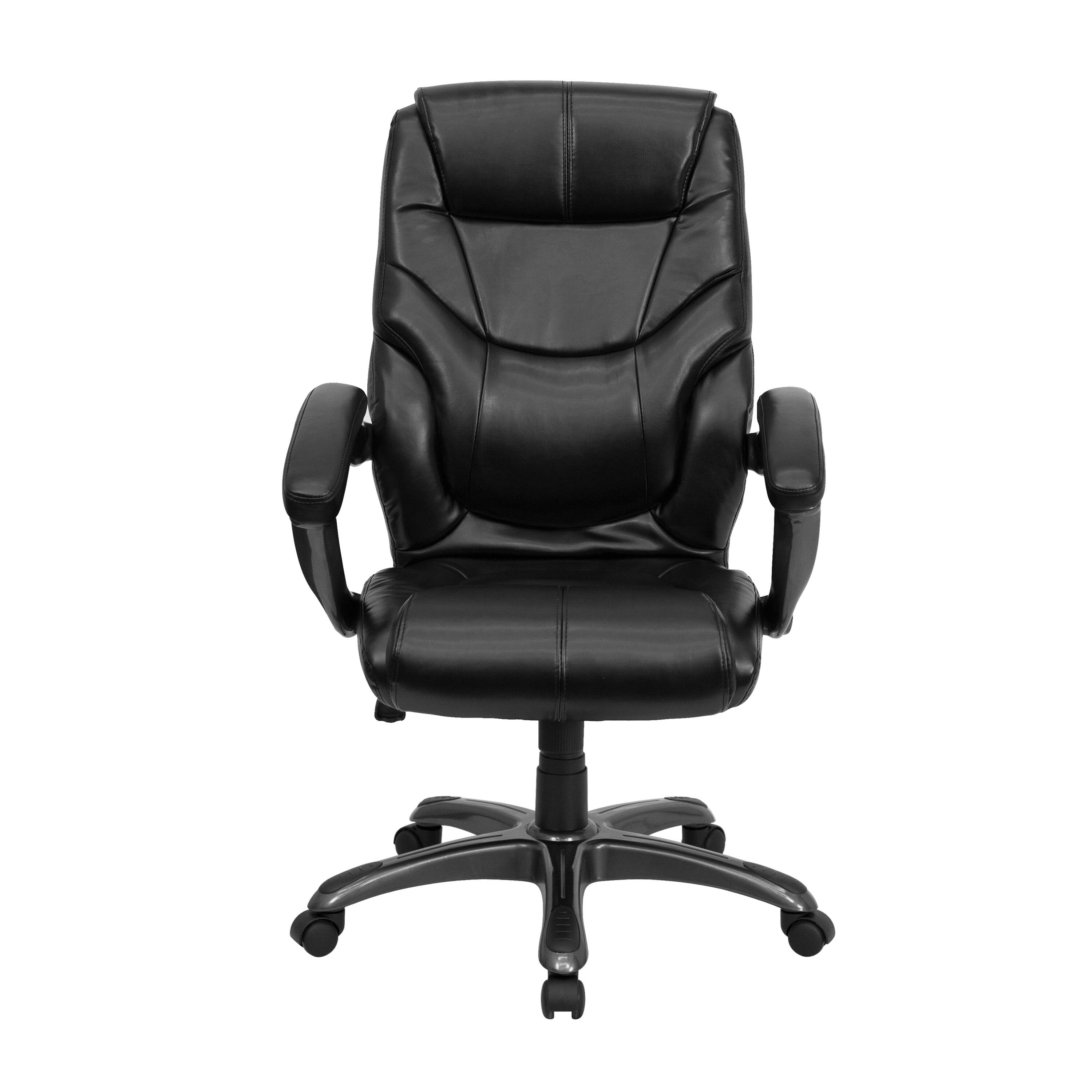 Alt View 7. Emma + Oliver - High Back LeatherSoft Executive Swivel Ergonomic Office Chair with Arms - Black.