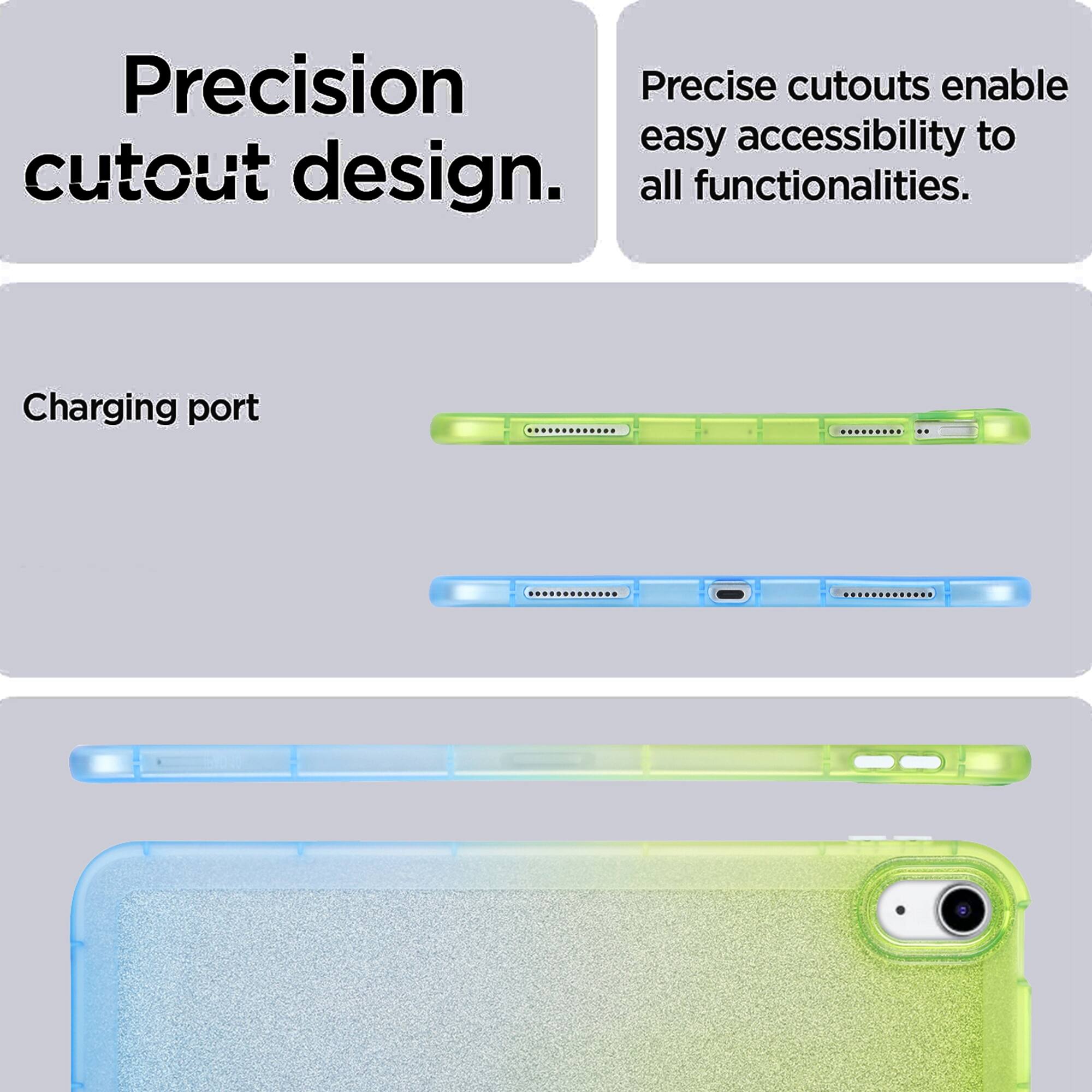 Precision cutout design.  
Precise cutouts enable easy accessibility to all functionalities.  
Charging port