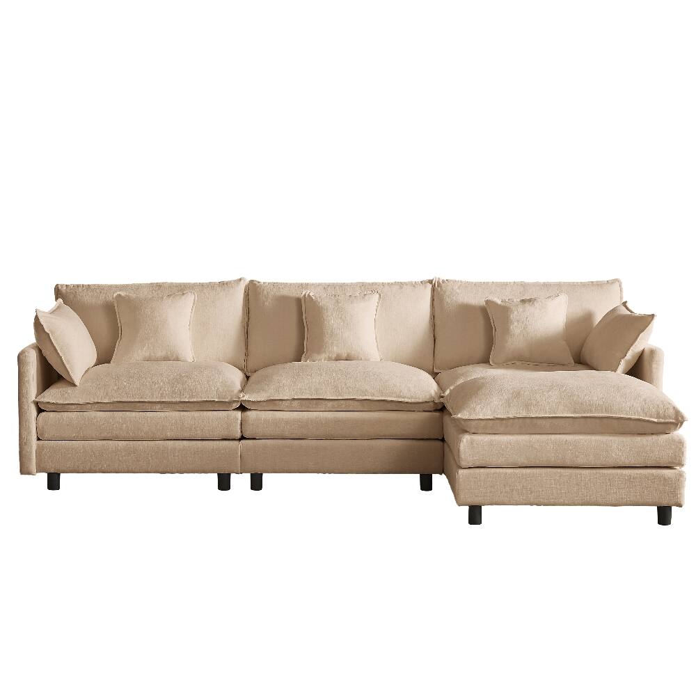 Alt View 8. Loheer - Loheer Modular Sectional Sofa 110 Inch L Shaped Cloud Couch - Coffee.