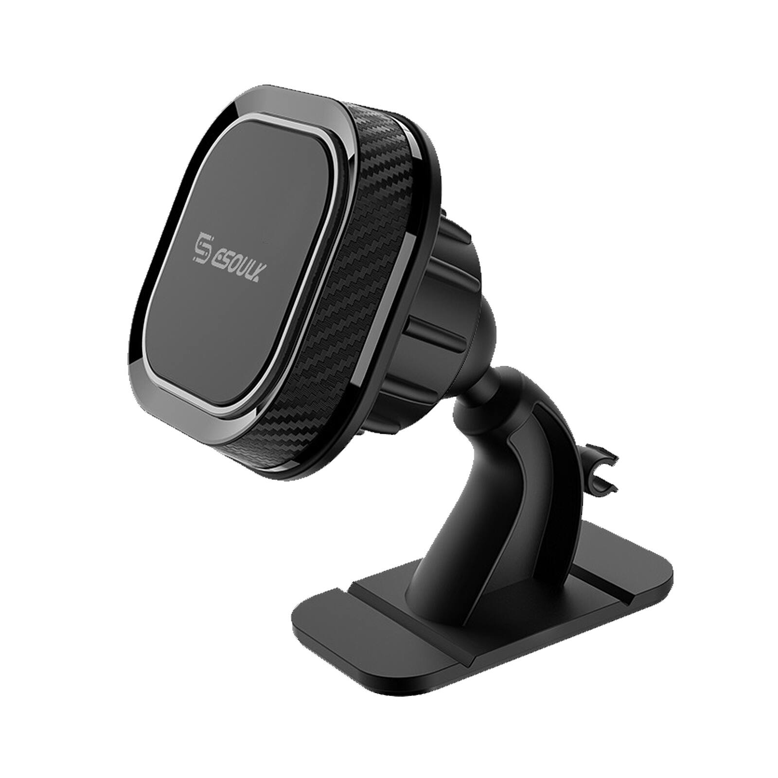 Angle. Esoulk - Universal Magnetic Car Phone Holder Mount Stick On Dashboard, Multi Surface - Black.