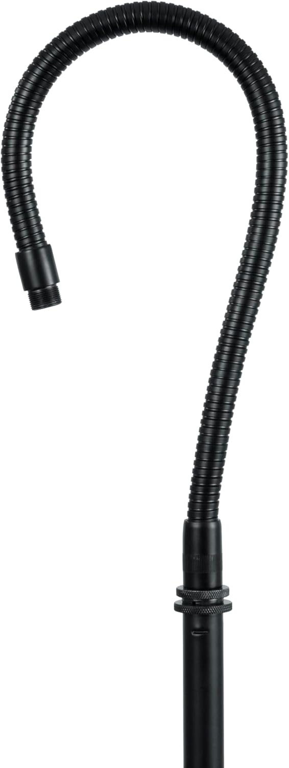 Angle. Gator Frameworks - 19-Inch Flexible Solid Steel Microphone Gooseneck with Universal Threaded Ends and Black Finish.
