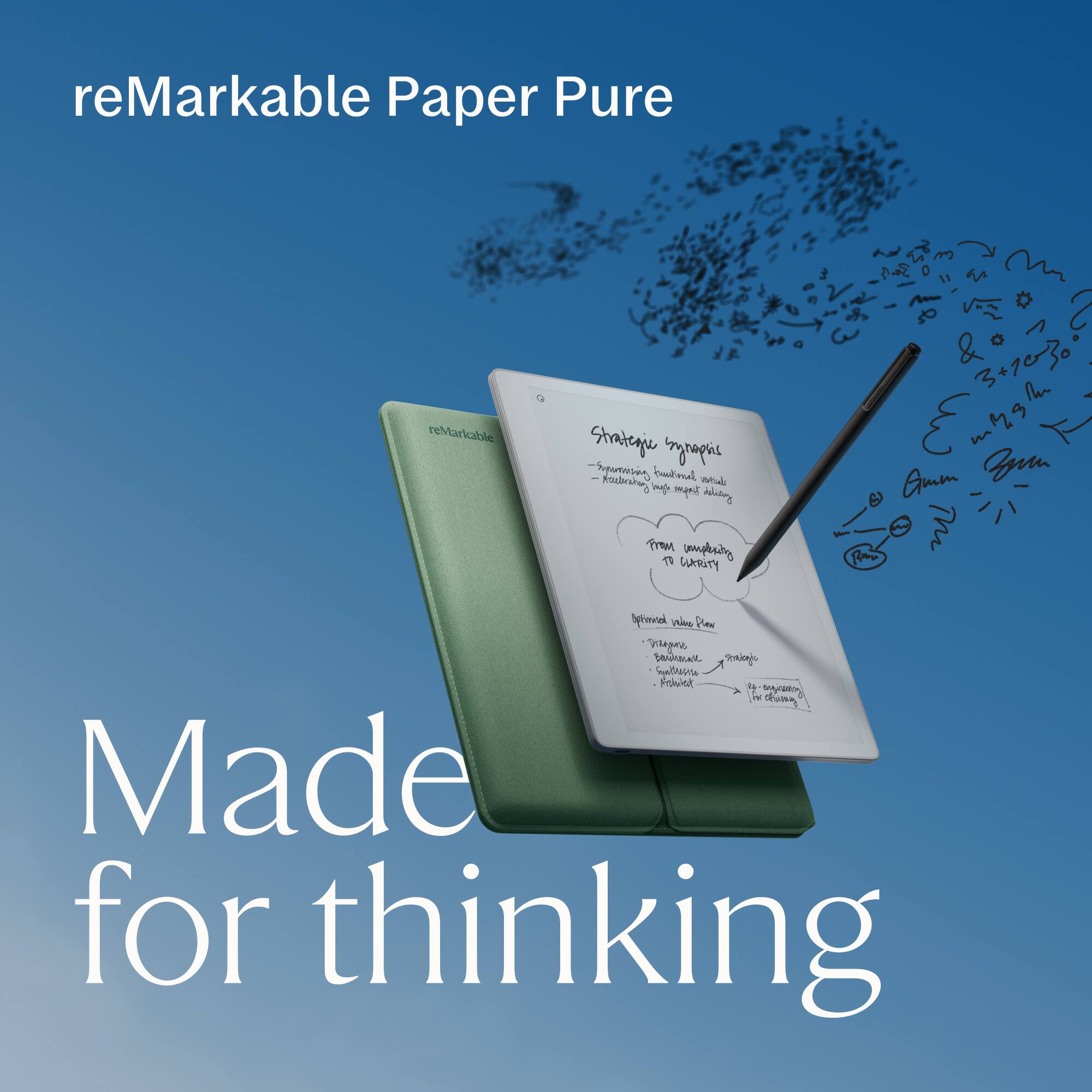 reMarkable Paper Pure  
Strategic synthesis  
- Superposition, fundamental analysis  
- Knowledge, impact analysis  
- Optimize value flow  
  - Strategic  
  - Operational  
  - Financial  
  - Technical  
  - Regulatory  
  - No-regret actions for sustainability  
From understanding to category  
Made for thinking