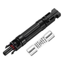 Unique Bargains - 20A Solar Fuse Holder 1000V Waterproof PV In-Line with Fuse for Solar Panel System - Black