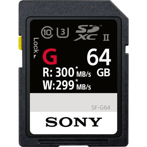 TM 10 3 SE XC II Lock G 64 * R: 300 MB/s GB * W: 299 MB/s SF-G64 SONY