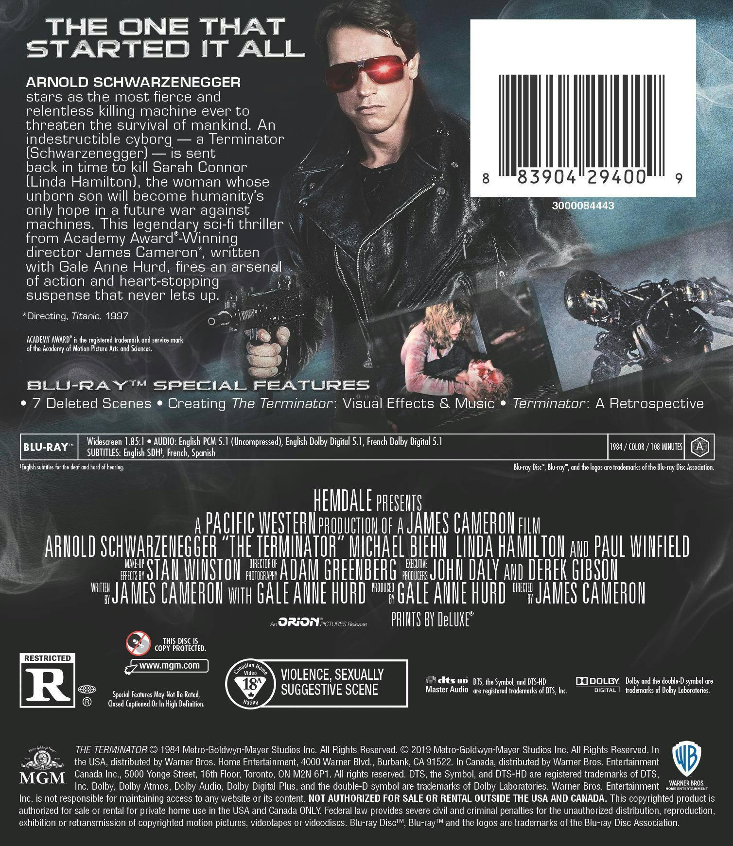 Back. The Terminator (Blu-ray New Box Art) [Blu-ray].