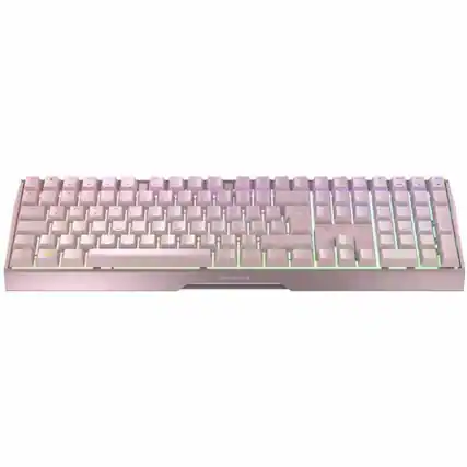 Front. CHERRY - CHERRY XTRFY MX 3.0S Gaming Keyboard - Wired/Wireless Connectivity - Bluetooth/RF - Full-size - 5.2 - 33 ft - 2.40 GHz - Pink.