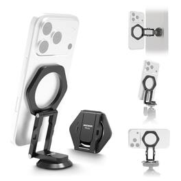Neewer - Dual Magnetic Phone Holder with Arca Base, Adjustable, MagSafe/Android, PA161 - Black