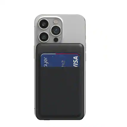 Alt View 1. mophie - Snap+ Juice Pack Mini Wallet 5,000 mAh Portable Charger & Card Holder with MagSafe Compatibility - Black.