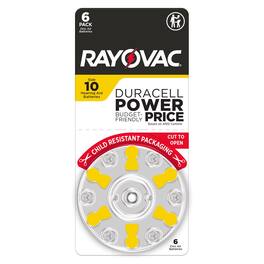 Rayovac - Zinc Air 10 1.45 V Hearing Aid Battery 6 pk
