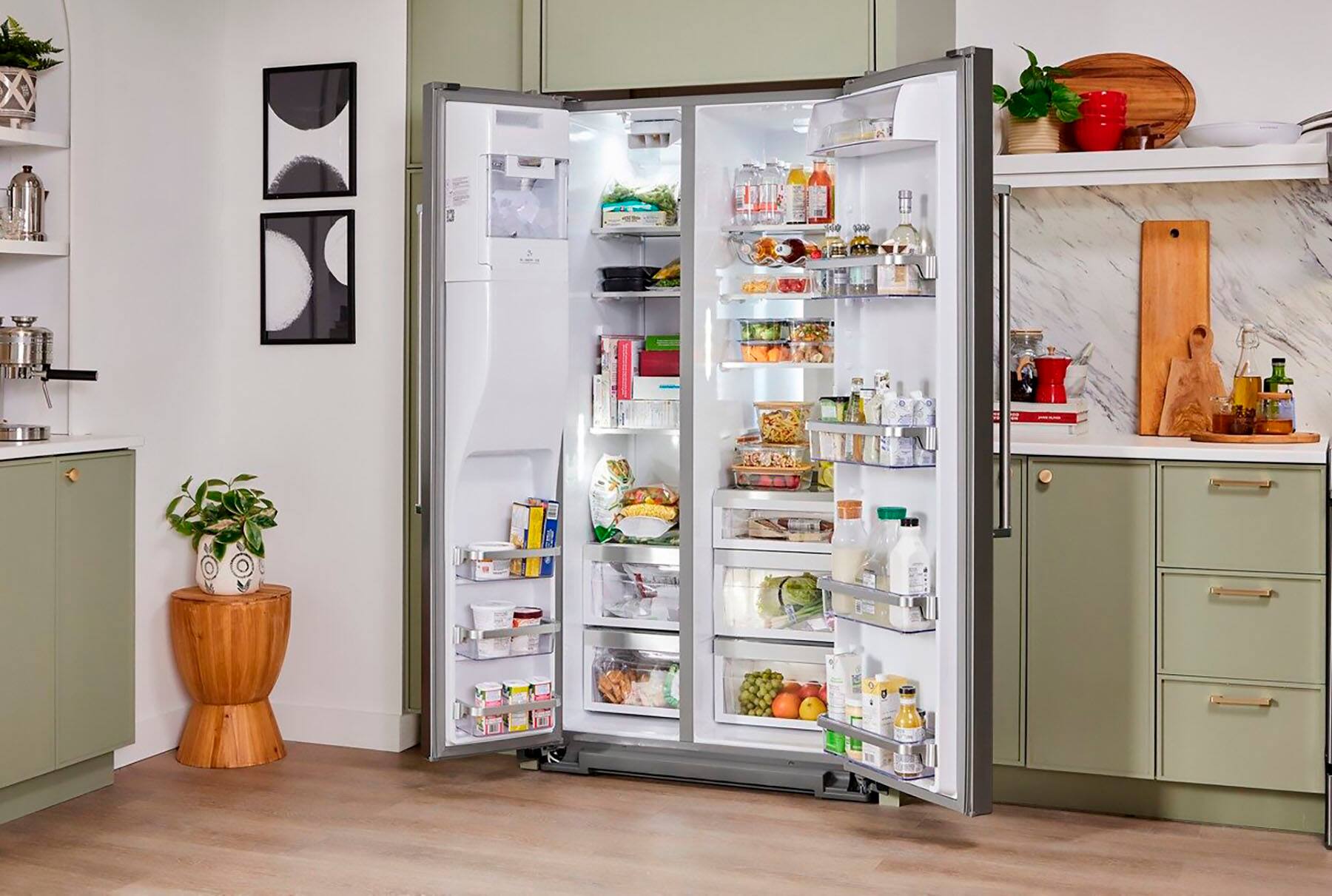 Alt View 19. KitchenAid - 22.6 Cu. Ft. Side-by-Side Counter-Depth Refrigerator - Stainless Steel With PrintShield Finish.