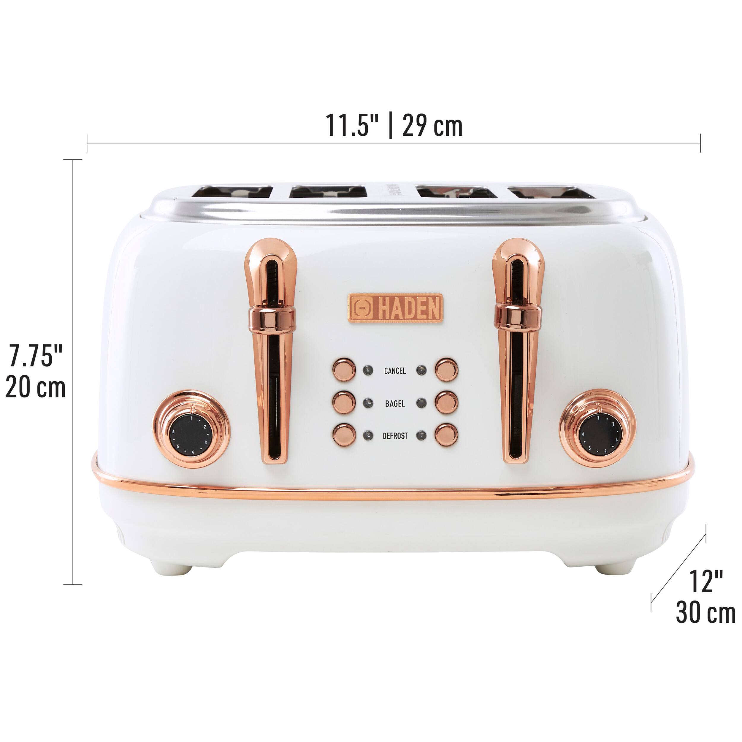 Alt View 1. Haden - Heritage 4 Slice Toaster - Ivory and Copper.