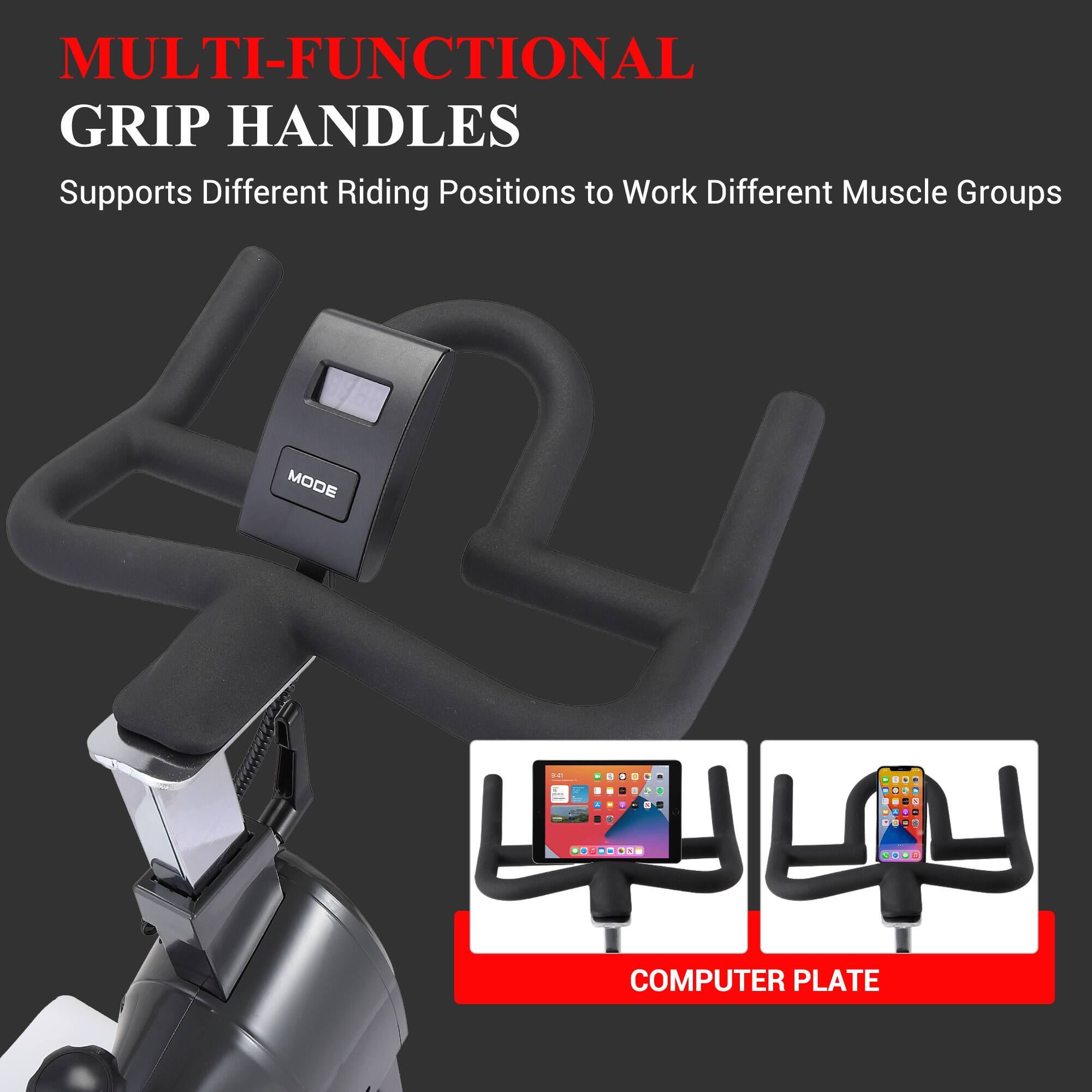 MULTI-FUNCTIONAL GRIP HANDLES  
Supports Different Riding Positions to Work Different Muscle Groups  

COMPUTER PLATE