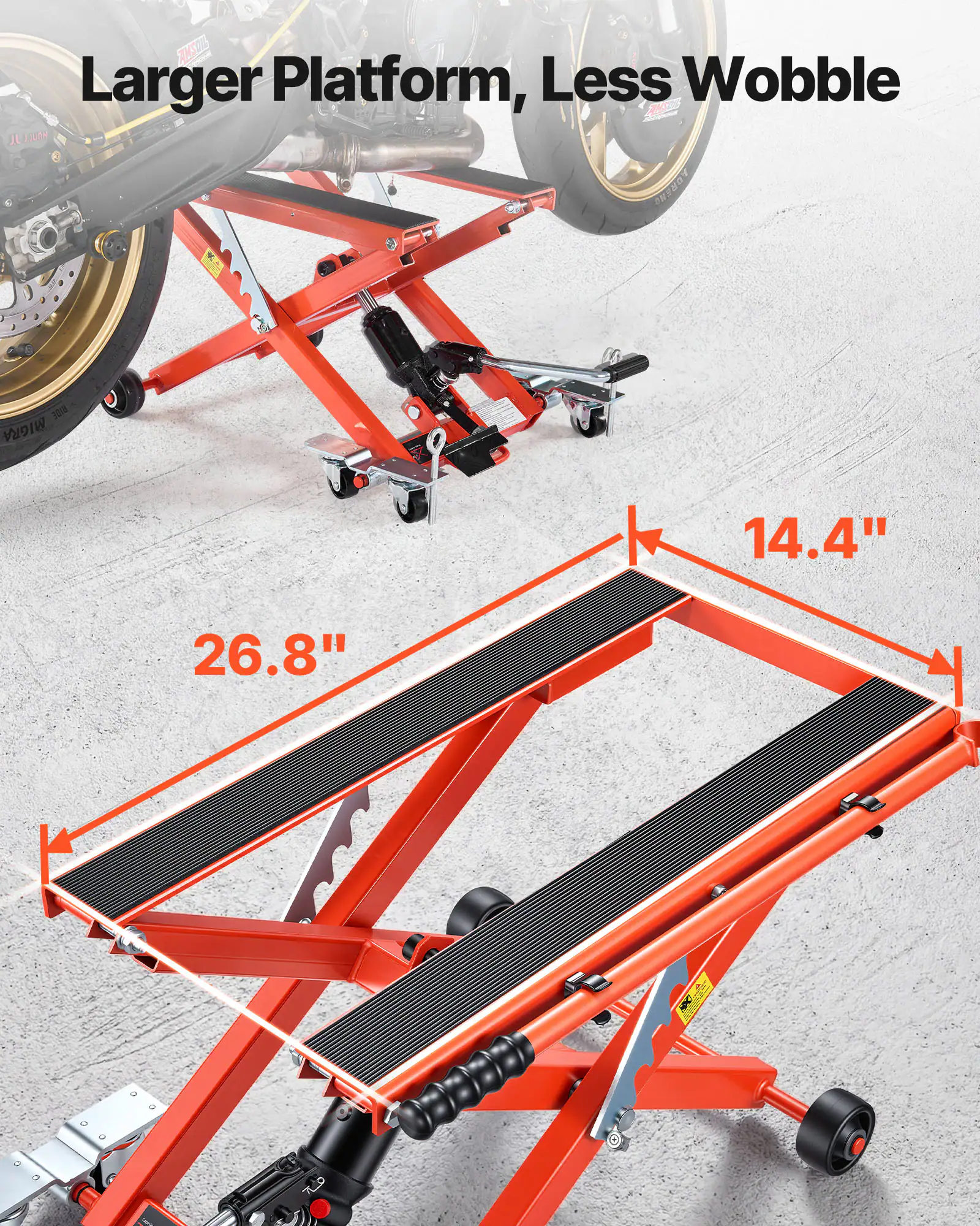 Larger Platform, Less Wobble

26.8"

14.4"