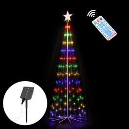 Oumilen - 6FT Multicolor String Light Cone Christmas Tree, Plug-in 8 Modes Star Top Lighted Tree