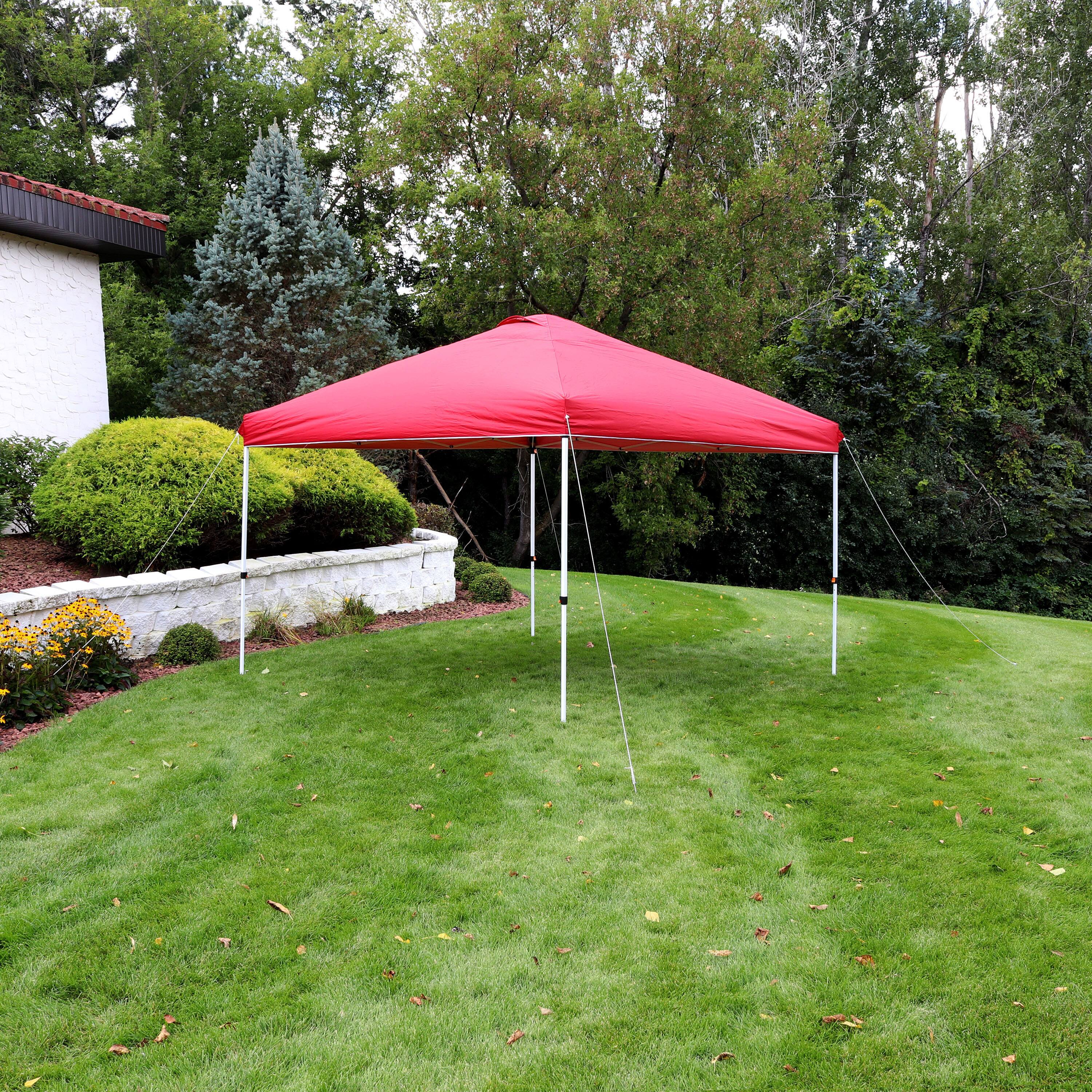 Alt View 3. Sunnydaze - Premium Pop-Up Canopy with Rolling Bag - 12 ft x 12 ft - Red.