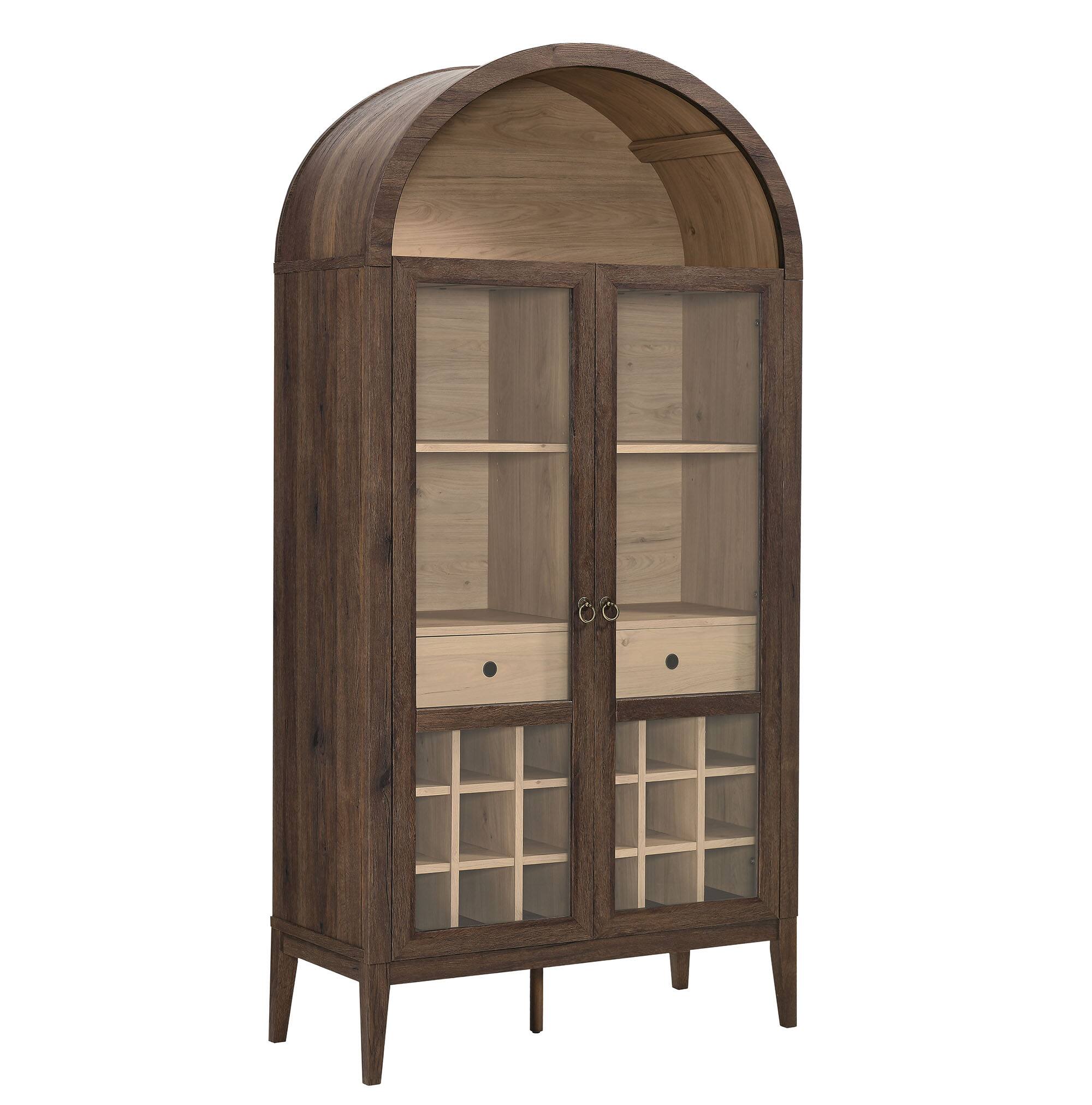 Angle. Modway - Nolan Arched Bar Cabinet by Modway - Walnut Light Oak.