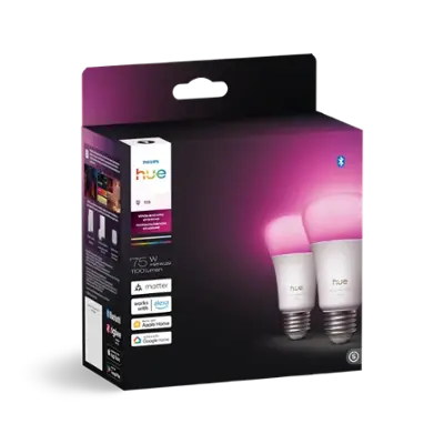 PHILIPS - Philips Hue A19 ホワイトアンドカラー スマートライトバルブ 2個 Philips Hue 2-Pack White Ambiance A19 Medium Lumen Smart