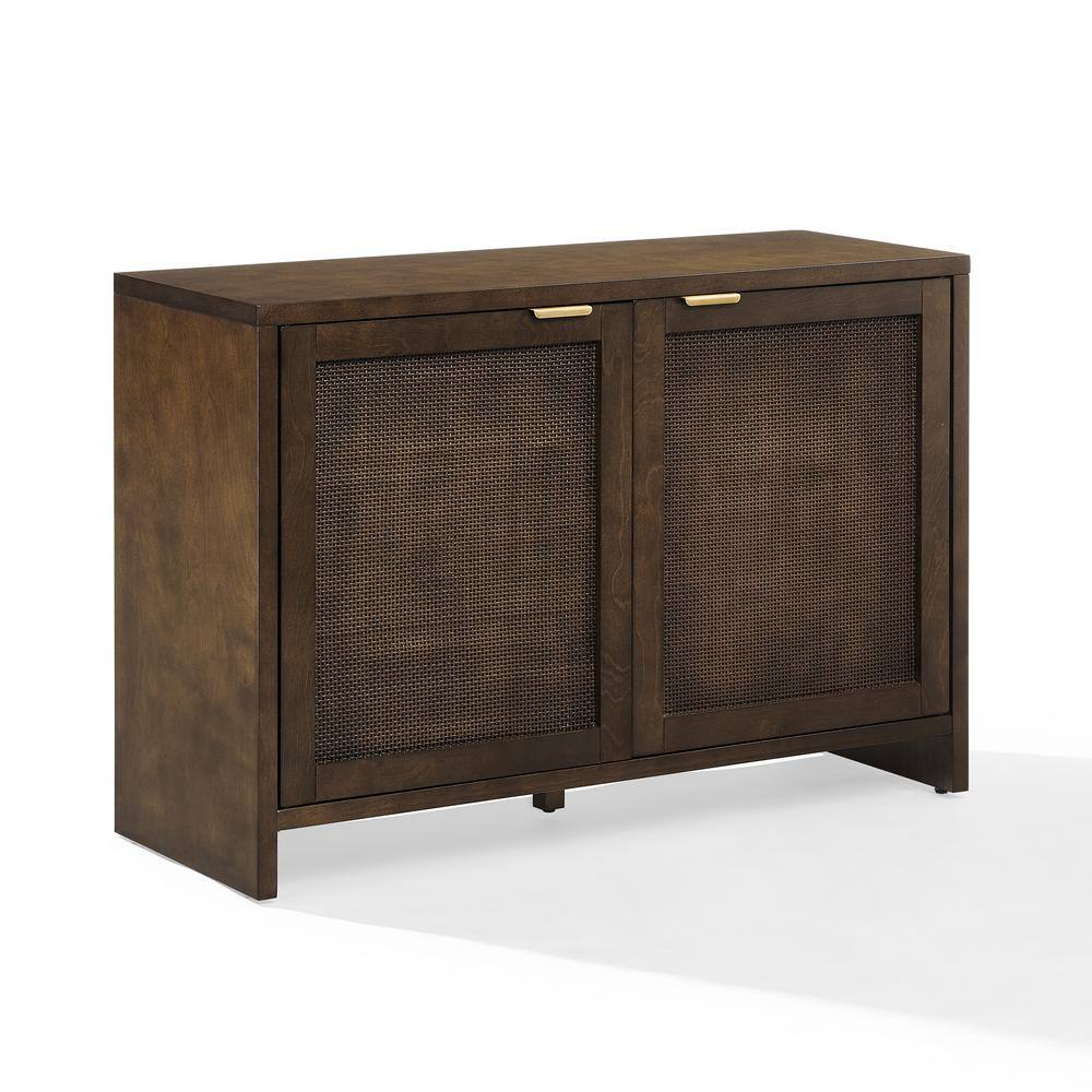 Alt View 5. Crosley Furniture - Kenji Record Player Cabinet With Vinyl Storage - Dark Brown.
