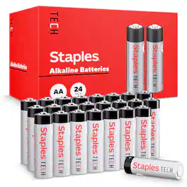 Staples TECH - AA Alkaline Battery, 24 Pack (ST63253-CC/US)