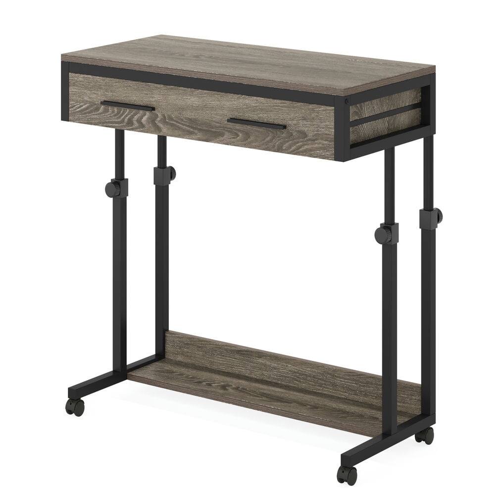 Left. Kadyn - Kadyn Sofa Side End Table, Height Adjustable Desk, Mobile Side Table Portable Desk with Drawers,Gray - Gray.