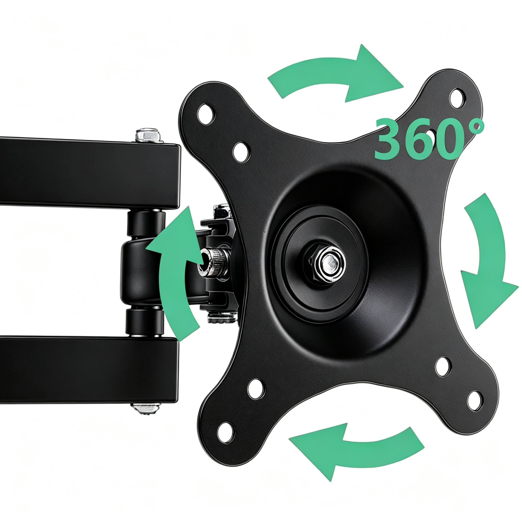 Alt View 5. Dazzed Corner - Articulating Full‑Motion Wall Mount Bracket for 10"-30" LCD LED Screens, Max VESA 100x100mm, 33lbs Load - Black.