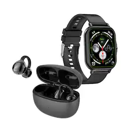 Pursonic - Smart Lifestyle Bundle: True Wireless Stereo Earbuds & All-in-One Bluetooth Smart Watch - Black
