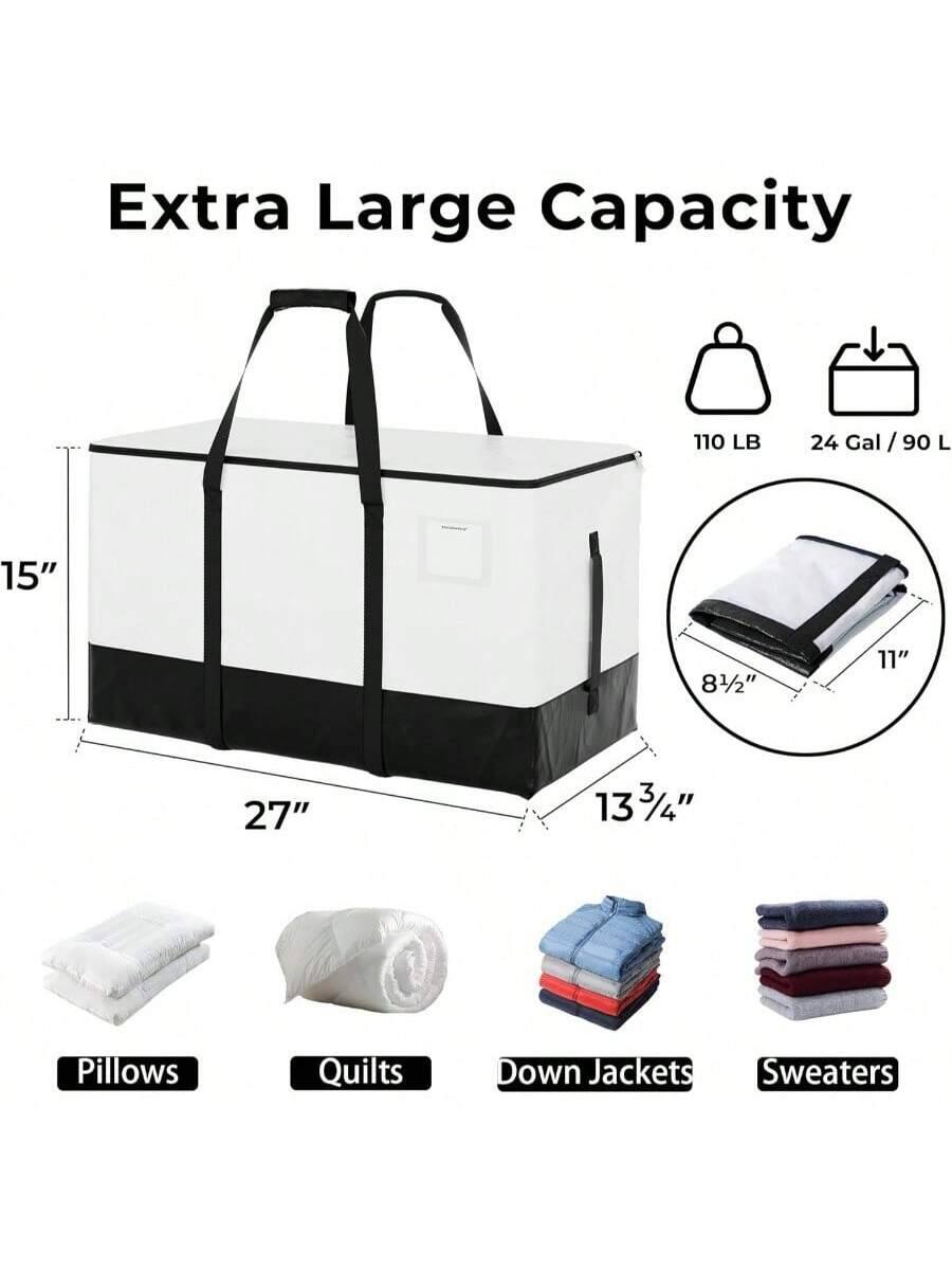 Extra Large Capacity  
110 LB  
24 Gal / 90 L  

15"  
27"  
13 3/4"  

8 1/2"  
11"  

Pillows  
Quilts  
Down Jackets  
Sweaters