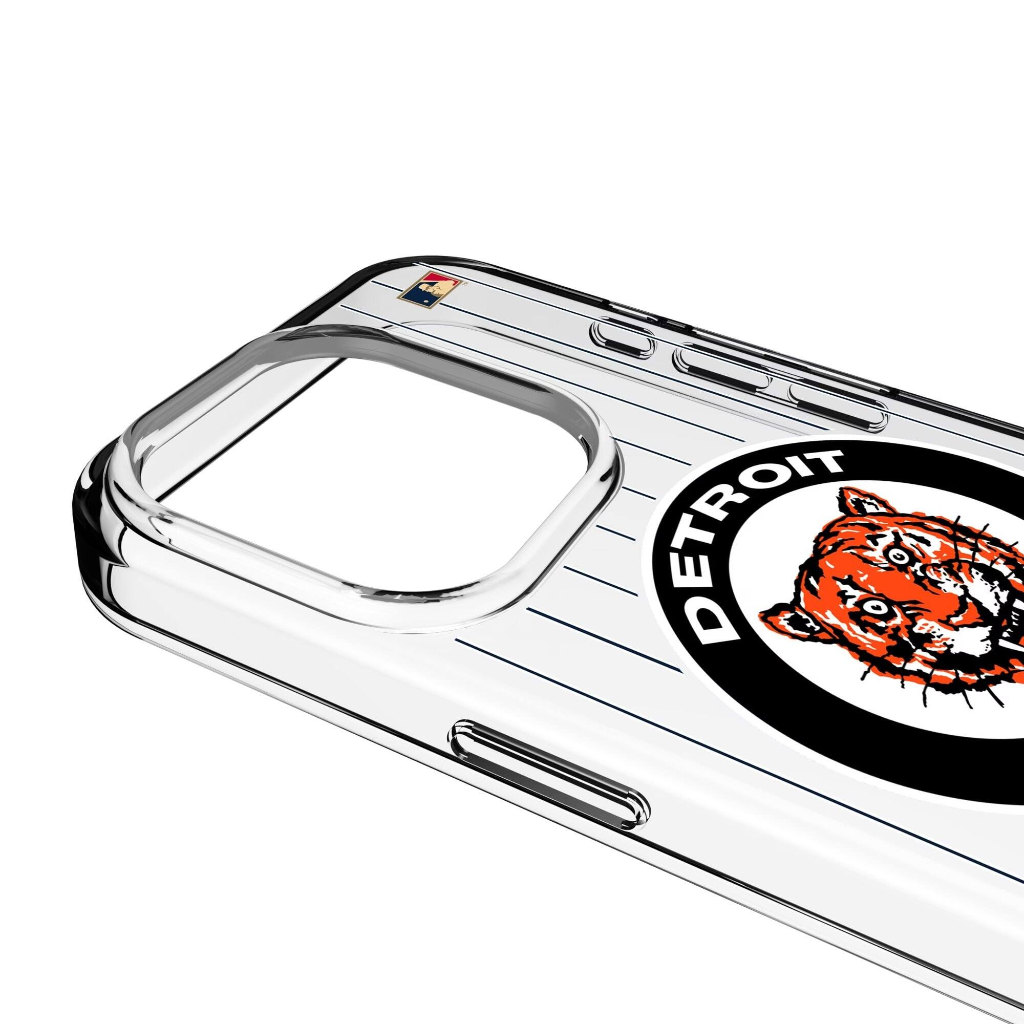Alt View 2. Keyscaper - Detroit Tigers Cooperstown iPhone Clear Case - 15 Pro Max - Multicolor.