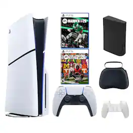 PlayStation 5 Slim Disc Bundle with College Football 26, Madden 26 Games and Accessories - PlayStation