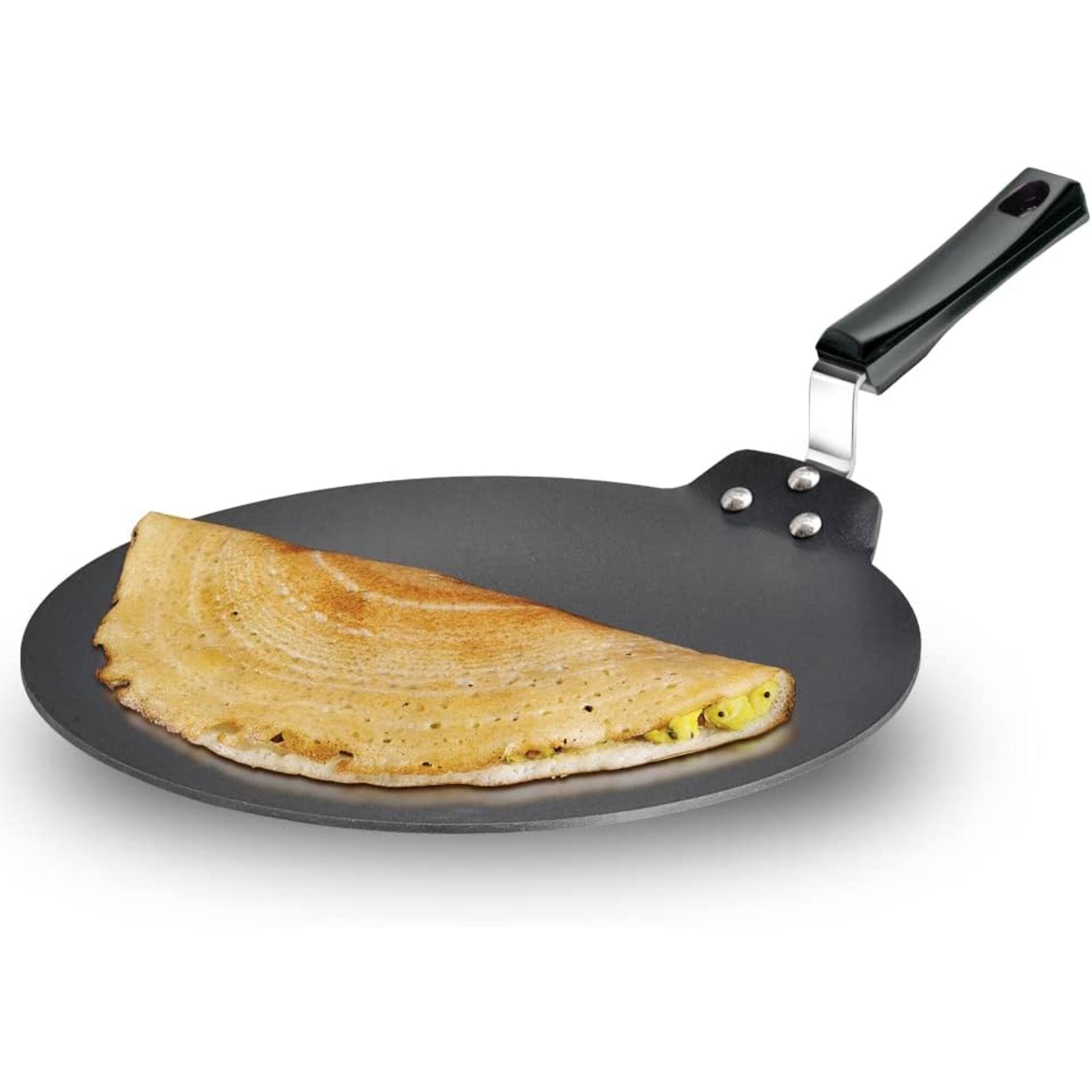 Front. Hawkins - Hawkins NDT28 Black 11 Inch Nonstick Flat Dosa Tava - Black.