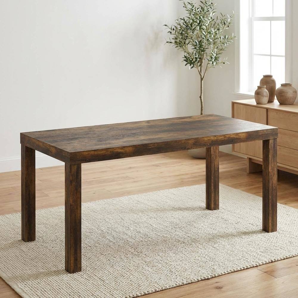 Left. FurniFact - Amber Pine Coffee Table with Classic Simple Design and Durable Construction - Amber Pine.