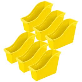 Storex - Small Book Bin, Yellow, Pack of 6