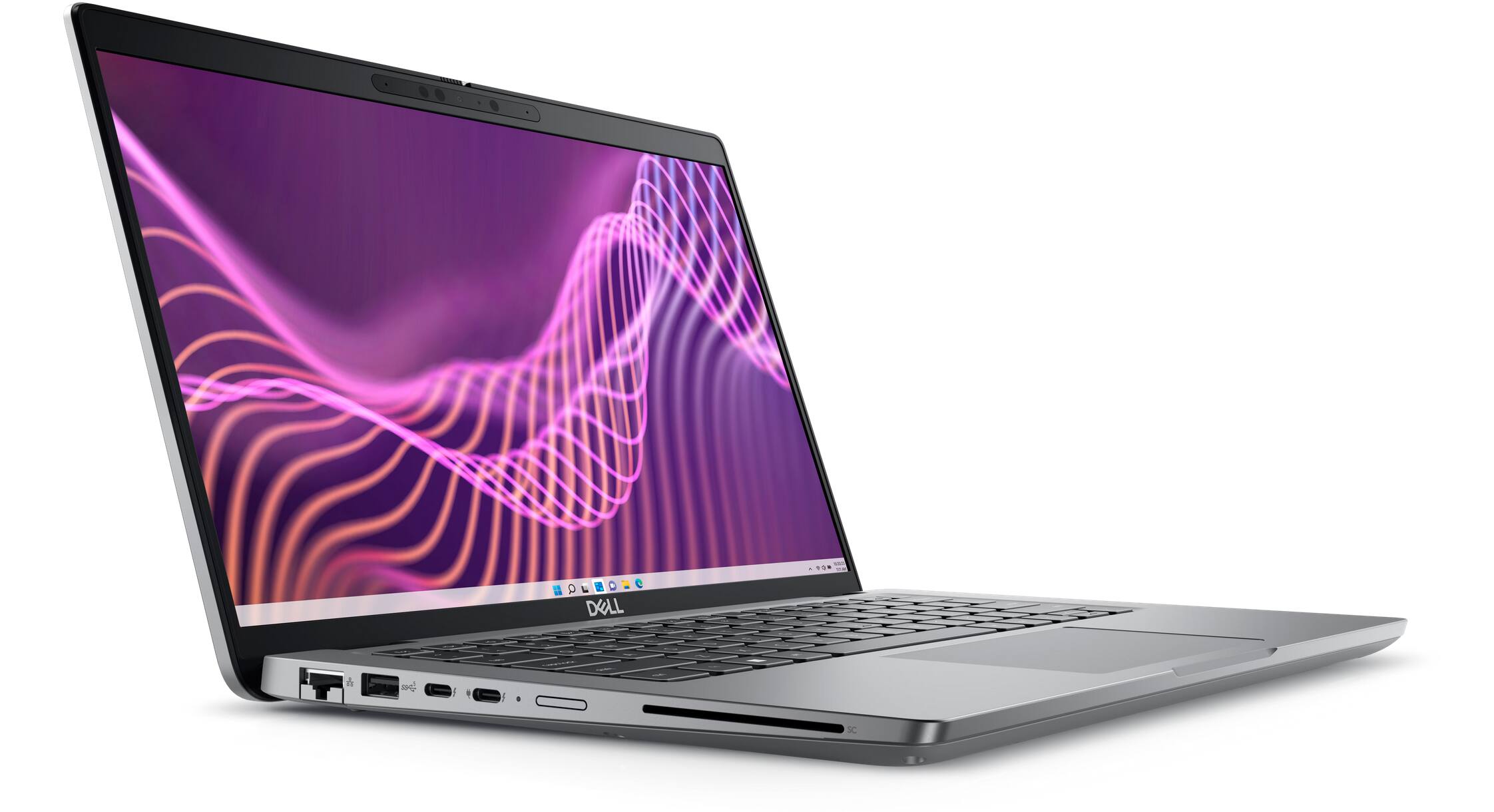 Angle. Dell - Latitude 5440 14" FHD Touch Laptop | Intel Core i7 13th | 32GB RAM | 256GB NVMe SSD | Backlit Keyboard | Webcam | Win 11 - Silver.