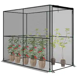 Outsunny - Cage, Plant Protection Tent with Zippered Door - Black