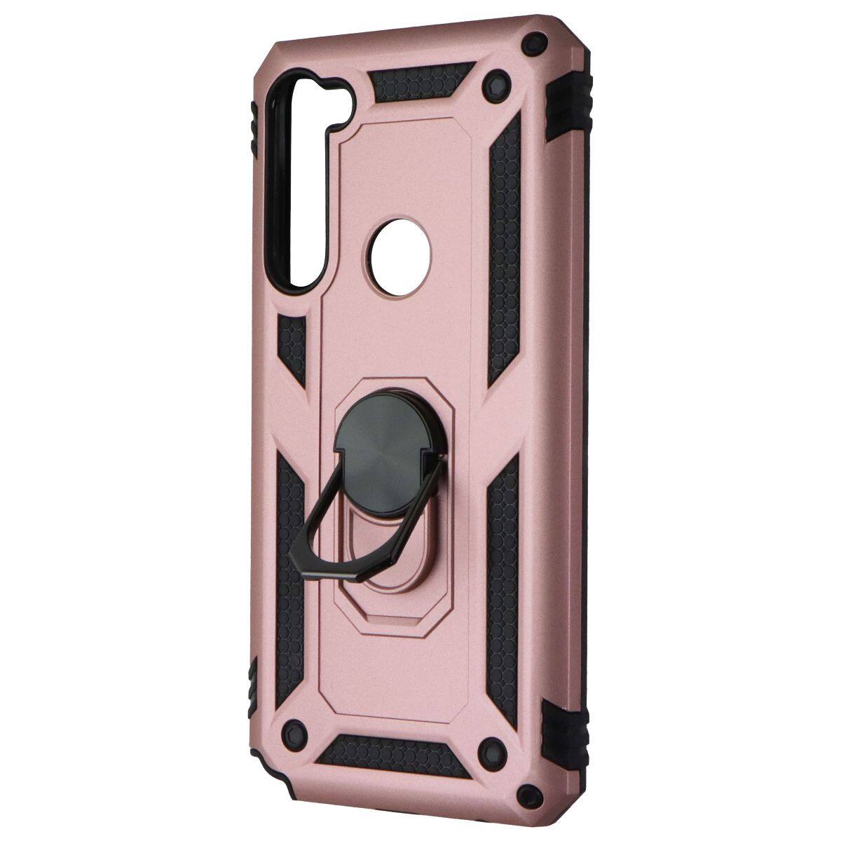 Front. Mybat - Mybat Premium Case w/ Ring Stand for Motorola Moto G Stylus - Rose Gold / Black - Gold.