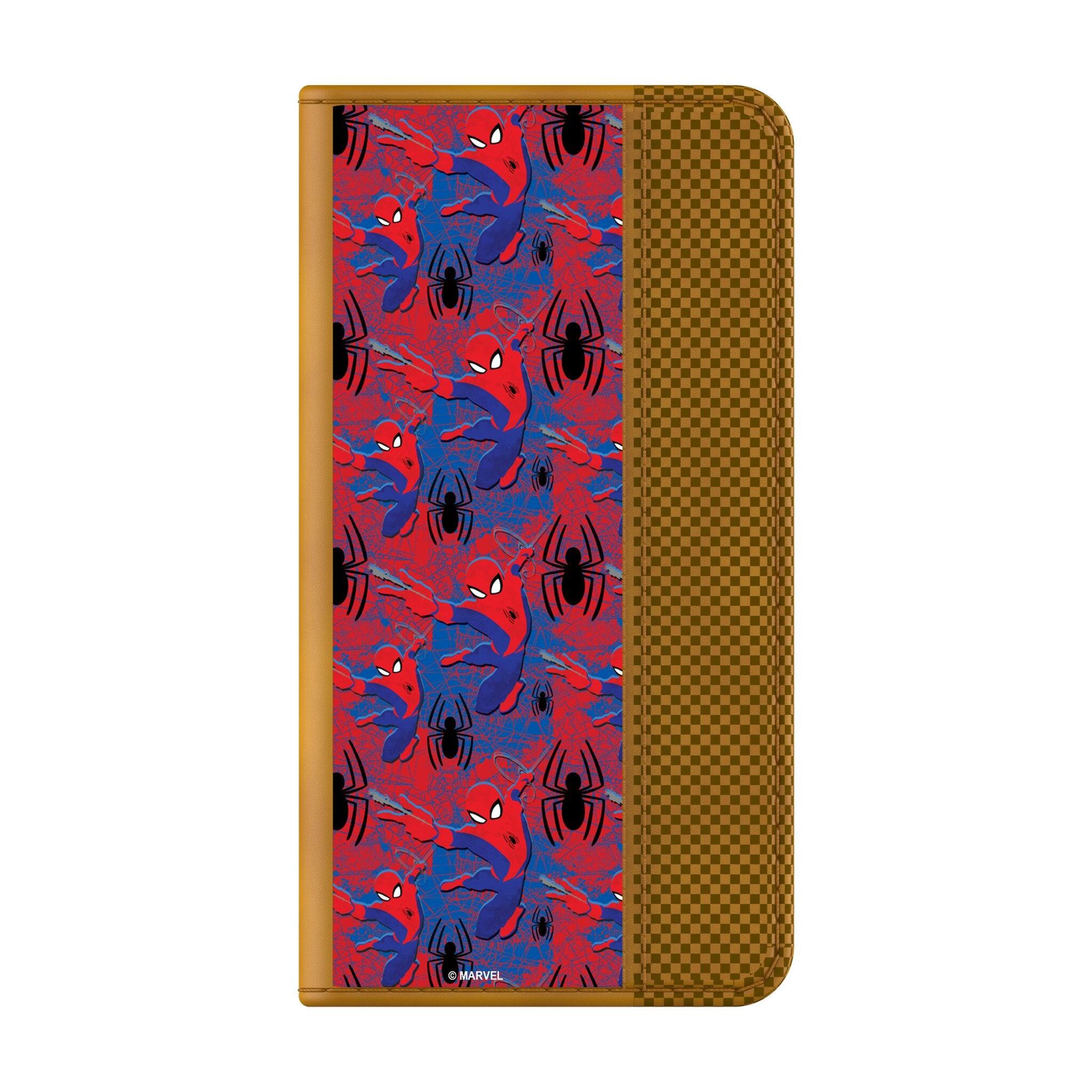 Angle. Keyscaper - Marvel Pattern Folio Phone Case - Samsung Galaxy S23 Plus - Spider-Man.