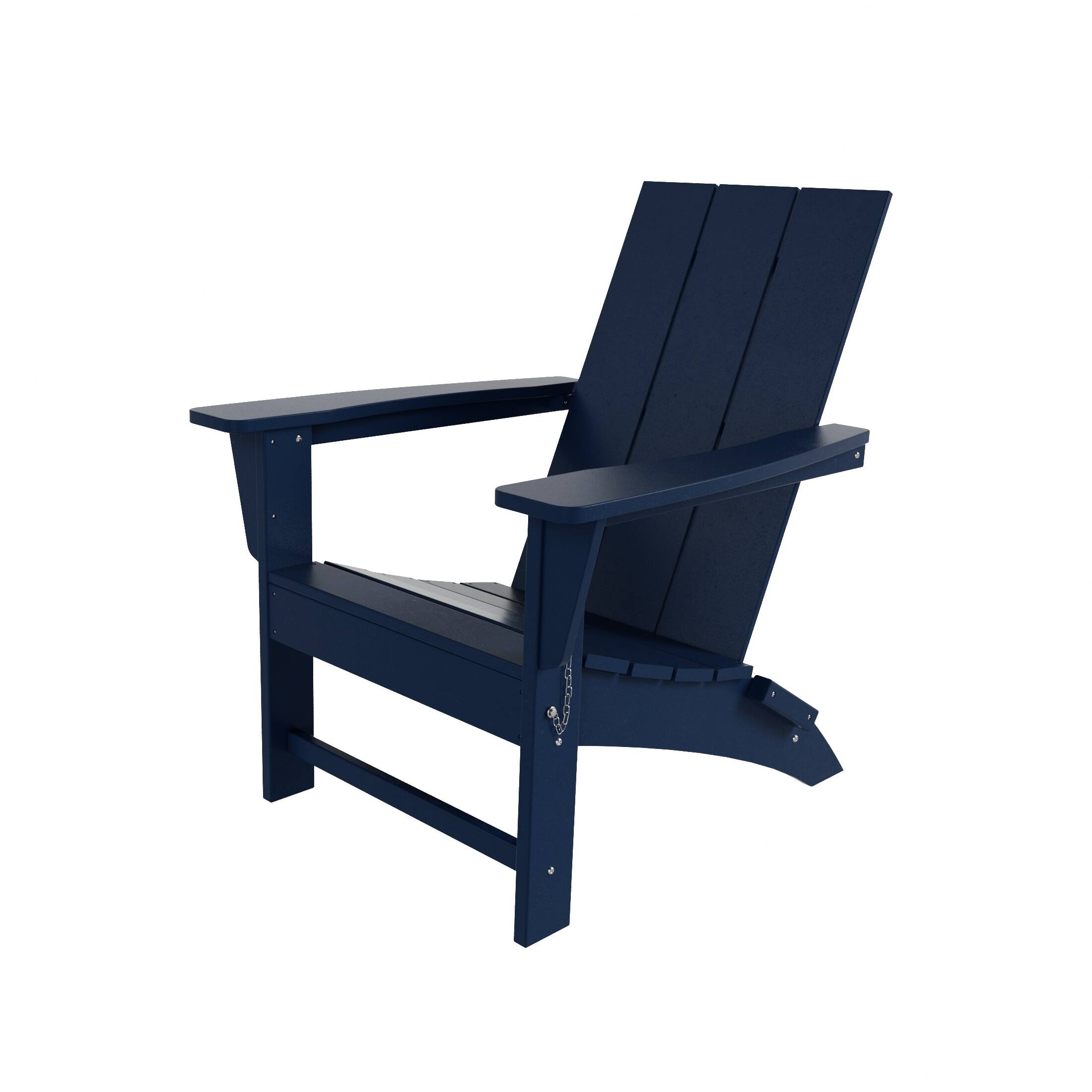 Alt View 3. WestinTrends - WestinTrends Ashore Outdoor HDPE Modern Folding Adirondack Chair - Navy Blue.