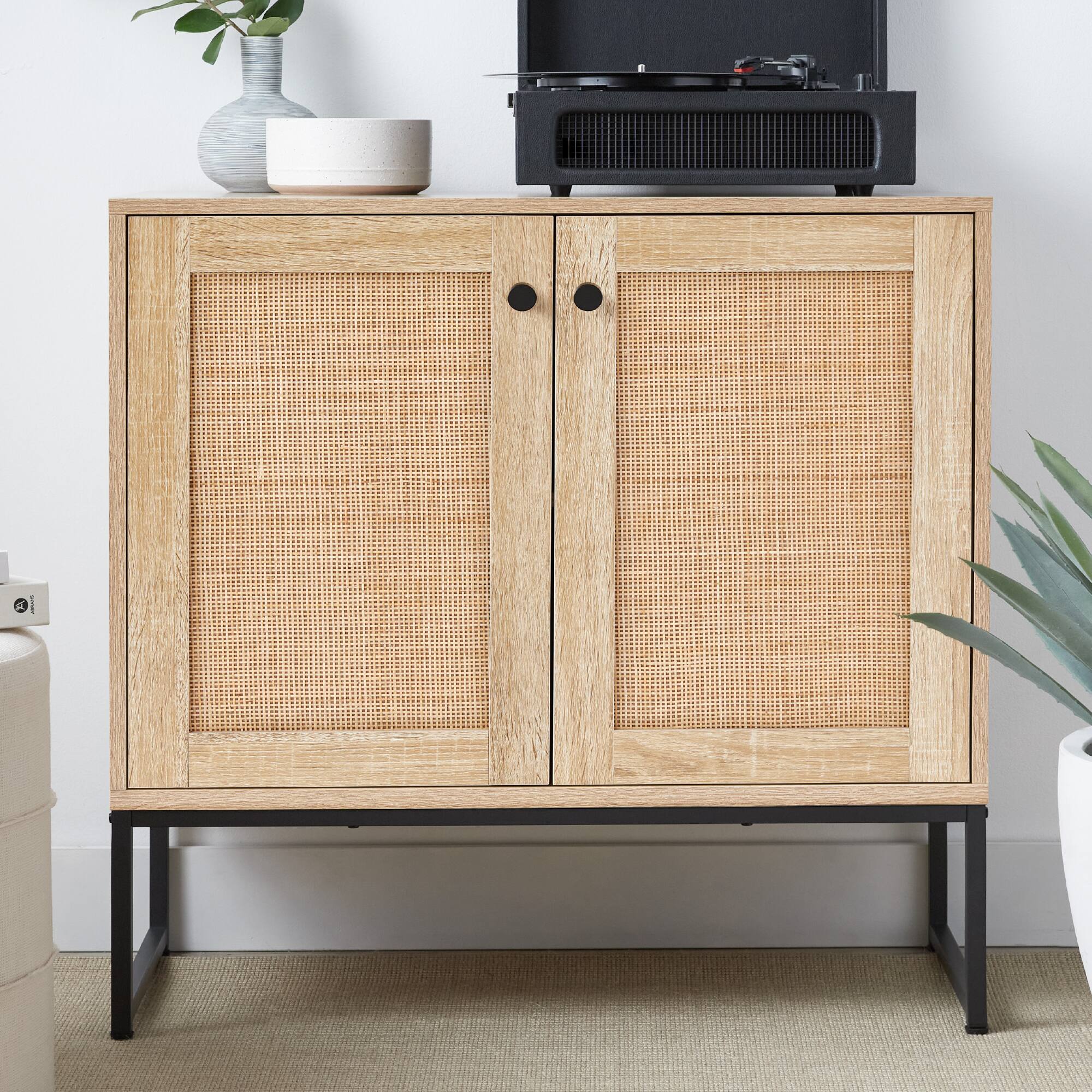 Alt View 2. Best Choice Products - Best Choice Products 2-Door Rattan Storage Cabinet, Accent Furniture, Cupboard w/ Non-Scratch Foot Pads - Natural - Rattan, Natural.