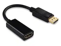 Front. Cable Leader - DisplayPort 1.2 to HDMI Active Adapter Cable, 6.5 Inch, Latched, Gold-Plated - Black.