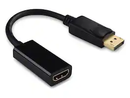 Cable Leader - DisplayPort 1.2 to HDMI Active Adapter Cable, 6.5 Inch, Latched, Gold-Plated - Black