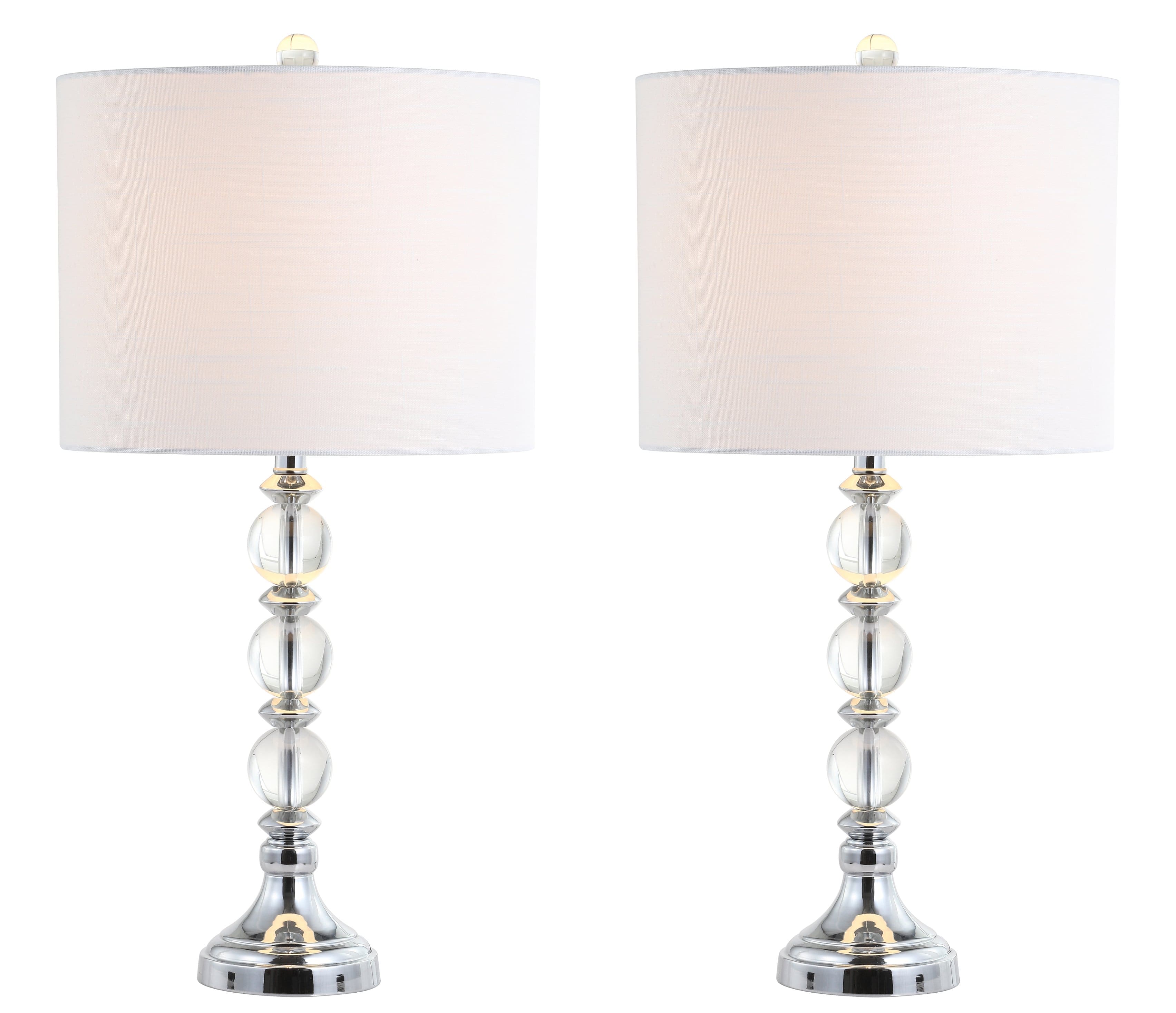 Photos - Desk Lamp Buffet Jonathan Y - Paul 26" Crystal/Metal LED Table Lamp,  - Clear/Chrome JYL5041A-SET2 (Set of 2)