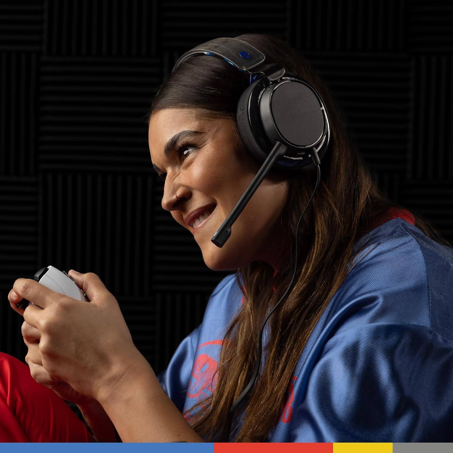 Back. Skullcandy - SLYR Pro Multi-Platform Over-Ear Wired Gaming Headset, Enhanced Sound, AI Microphone, Works with Xbox Playstation and PC - Blue.