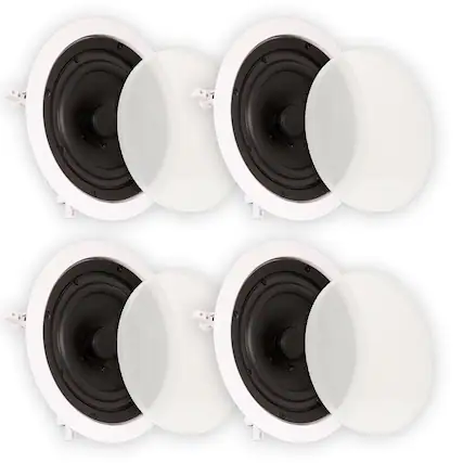 Front. Theater Solutions by Goldwood - TS65C in Ceiling 6.5" Speakers Surround Sound Home Theater 2 Pair Pack - Paintable White.