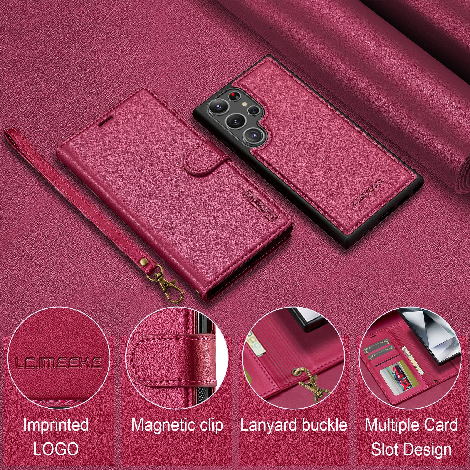 LC.MEEKE  
LE.MEEKE  
Imprinted LOGO  
Magnetic clip  
Lanyard buckle  
Multiple Card Slot Design