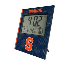 Keyscaper - Syracuse Orange Cross Hatch Digital Desk Clock - Multicolor