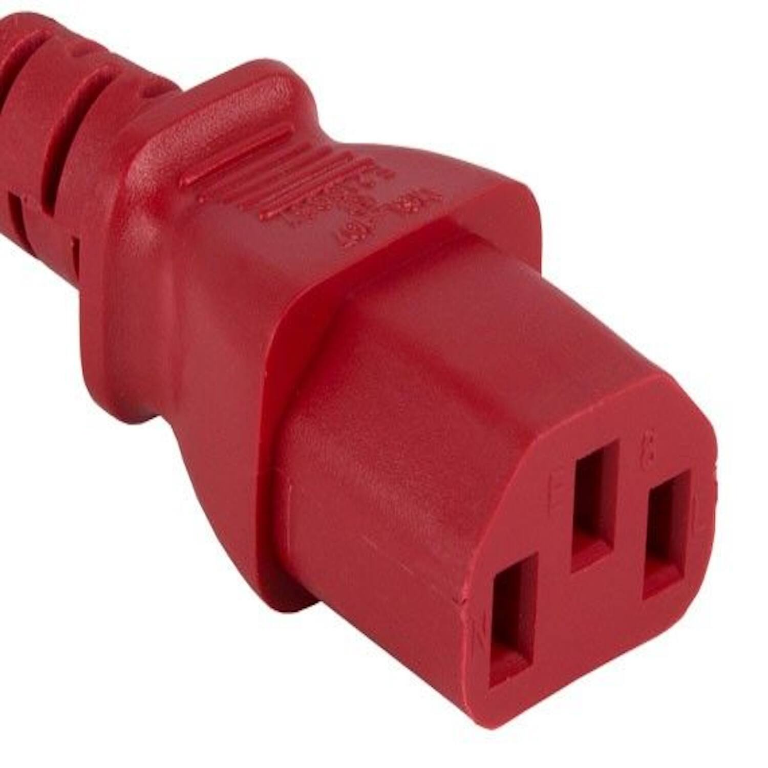 Left. Sanoxy - SANOXY Cables and Adapters; 4ft 18 AWG Computer Power Extension Cord IEC320 C13 to IEC320 C14, Red - Red.