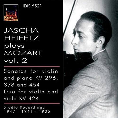 IDIS 6521

JASCHA HEIFETZ  
plays MOZART  
vol. 2

Sonatas for violin and piano KV 296, 378 and 454  
Duo for violin and viola KV 424

Studio Recordings  
1947 - 1941 - 1936